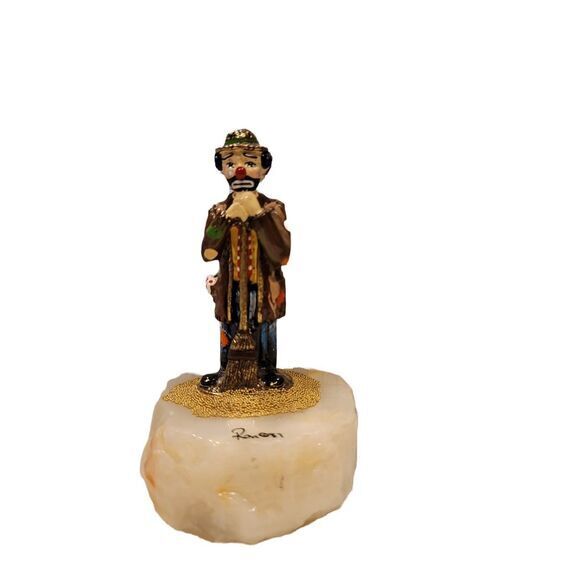 Ron Lee Collection 1987 Sad Hobo Clown with Broom on Onyx Base Great‎ Cond! - Picture 1 of 10